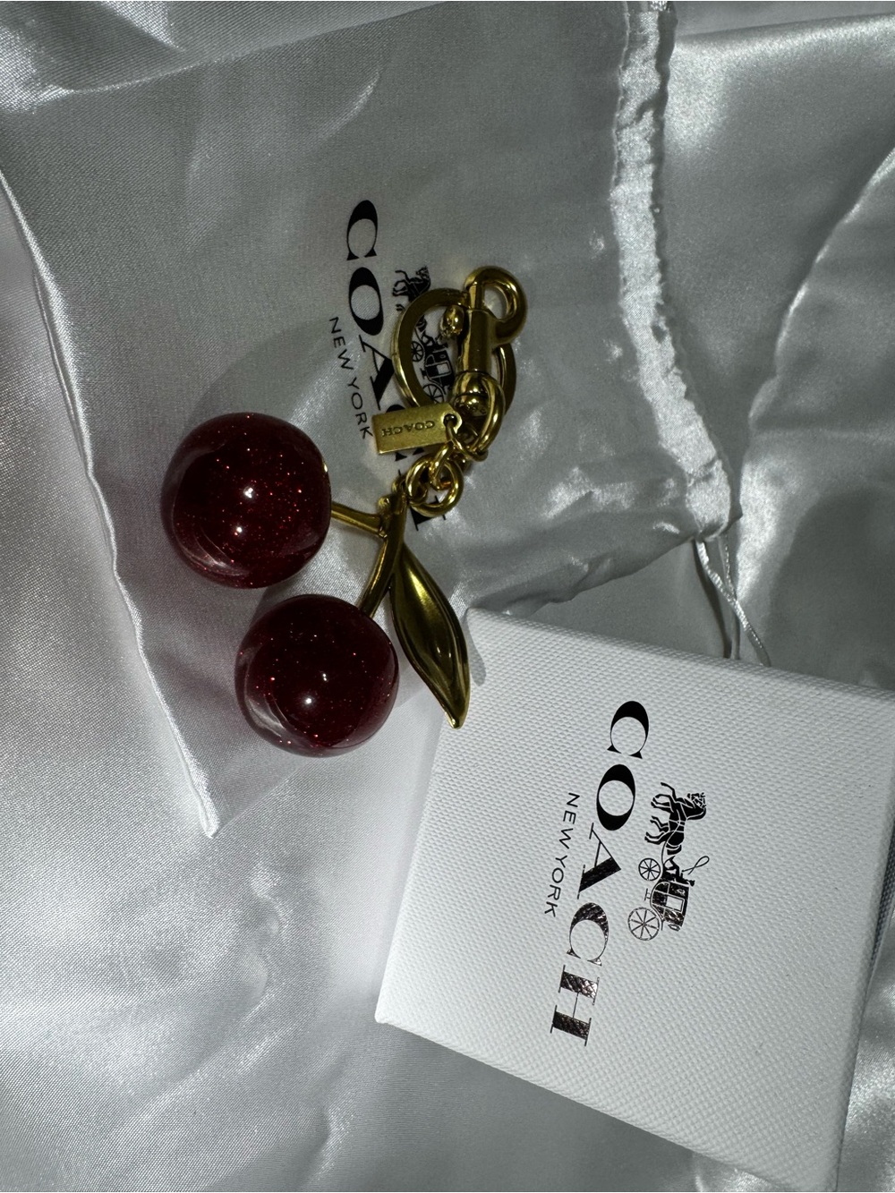 Coach Gold Cherry Charm Key Fob - Picture 4 of 4